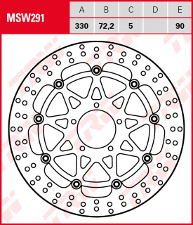 TRW Lucas BREMSSCHEIBE schwimmend, MSW 291