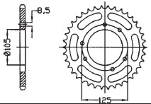 KETTENRAD Yamaha/Derbi/Gilera/Peugeot/Rieju, Z-62