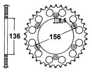 ALU-KETTENRAD Suzuki/Cagiva/GasGas/Husquarna, Z-46
