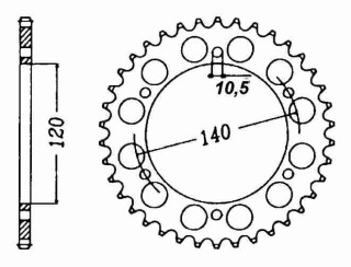 ALU KETTENRAD Kawasaki/Suzuki, Z-40