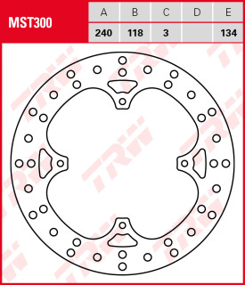 TRW Lucas BREMSSCHEIBE starr, MST 300