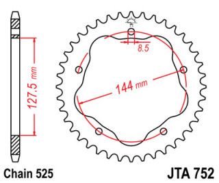 ALU-KETTENRAD Ducati, Z-36 für Kettenradträger A750B
