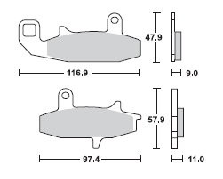 TRW LUCAS Scheibenbremsbeläge-Satz MCB 597 SV