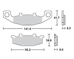 TRW Lucas Bremsbeläge MCB569, VORNE, Kawasaki GPX 600 R, Bj. 88-99