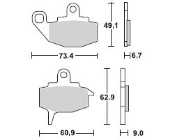 TRW Lucas Bremsbeläge MCB573, VORNE, Kawasaki KLR 650, Bj. 87-88