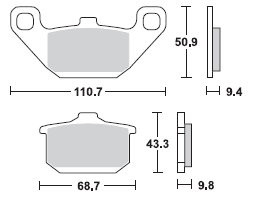 TRW Lucas Bremsbeläge MCB532, VORNE, Kawasaki VN 1500 SE, Bj. 88-93