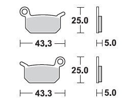 TRW Lucas Bremsbeläge MCB750RSI, VORNE, KTM 50 SX Pro Mini Senior Adventure, Bj. 04-06