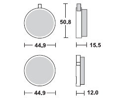 TRW Lucas Bremsbelag MCB14, VORNE, Yamaha FS1 50 DX, Bj. 77-78