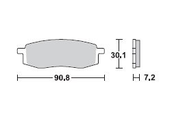 TRW Lucas Bremsbelag MCB549, VORNE, Yamaha TT 350, Bj. 86-90