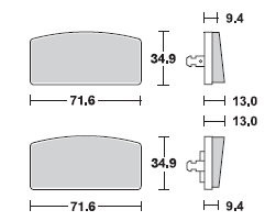 TRW Lucas Bremsbeläge MCB17, VORNE, BMW R75 /6, Bj. 74-80