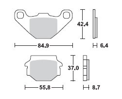 TRW Lucas Bremsbeläge MCB517, HINTEN, Aprilia Pegaso 125, Bj. 90-91
