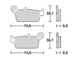 TRW Lucas Bremsbeläge MCB575, HINTEN, Honda NSR 80 R, Bj. 87-92