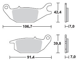 TRW Lucas Bremsbeläge MCB738, HINTEN, Honda XLV 125 Varadero, Bj. 11-