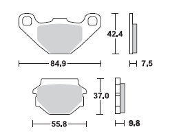 TRW Lucas Bremsbeläge MCB523SI, HINTEN, KTM 125 MX Enduro, Bj. 88