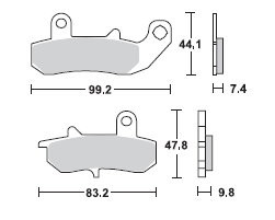 TRW Lucas Bremsbelag MCB612, HINTEN, Suzuki RGV 250, Bj. 93