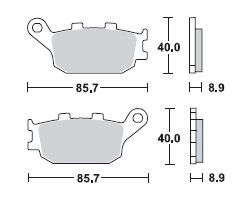 TRW Lucas Bremsbelag MCB634, HINTEN, Suzuki GSX 1250 FA ABS, Bj. 10-