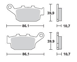 TRW Lucas Bremsbelag MCB585, HINTEN, Triumph Street Triple 675, Bj. 08-12