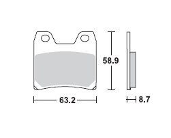 TRW Lucas Bremsbelag MCB725, HINTEN, Yamaha FZS 1000 Fazer, Bj. 05