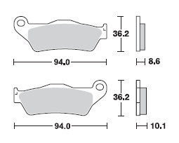 TRW Lucas Bremsbeläge MCB707, HINTEN, BMW R 850 C ABS, Bj. 97-01