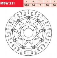TRW Lucas Austausch Bremsscheibe MSW211, VORNE, Aprilia RS 125 Alitalia, Bj. 11-