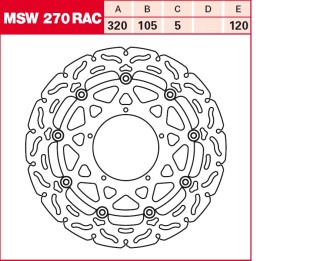 TRW Lucas Austausch Bremsscheibe MSW270RAC, VORNE, Aprilia SXV 550, Bj. 05-