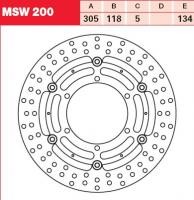 TRW Lucas Austausch Bremsscheibe MSW200, VORNE, BMW K 1100 LT, Bj. 92-96