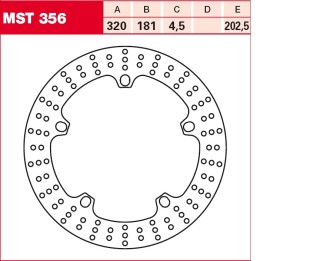 TRW Lucas Austausch Bremsscheibe MST356, VORNE, BMW R 1200 HP2 Sport ABS, Bj. 08-10