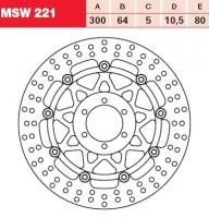 TRW Lucas Austausch Bremsscheibe MSW221, VORNE, Cagiva Freccia 125, Bj. 89-91