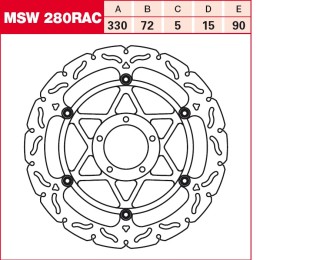 TRW Lucas Austausch Bremsscheibe MSW280RAC, VORNE, Ducati 1198, Bj. 09-11