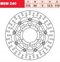 TRW Lucas Austausch Bremsscheibe MSW240, VORNE, Honda CBR 600 RR, Bj. 07-