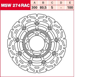 TRW Lucas Austausch Bremsscheibe MSW274RAC, VORNE LINKS, Kawasaki ER-6 650 F ABS, Bj. 09-11