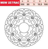 TRW Lucas Austausch Bremsscheibe MSW257RAC, VORNE, Kawasaki Z 1000 ABS, Bj. 07-09