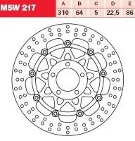 TRW Lucas Austausch Bremsscheibe MSW217, VORNE, Suzuki GSXR 1100, Bj. 89-92