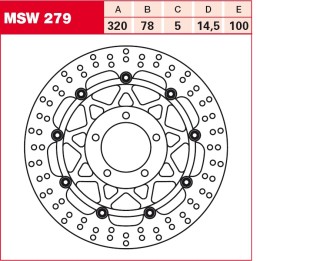 TRW Lucas Austausch Bremsscheibe MSW279 , VORNE, Triumph Daytona 955, Bj. 02-06