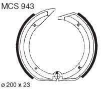 TRW Lucas Bremsbacken MCS 943, Durchmesser 200x23 mm