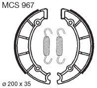 TRW Lucas Bremsbacken MCS 967, Durchmesser 200x35 mm