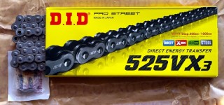 DID X-Ring Kette 525 VX3, 112 Glieder, offen mit Hohlnietschloss