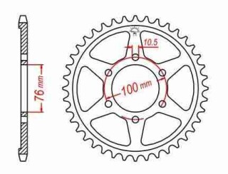 ZF DUAL Kettenrad Suzuki, Z-44, gold