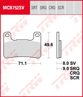 TRW Lucas Bremsbeläge Satz MCB752TRQ, sinter track, mit ABE