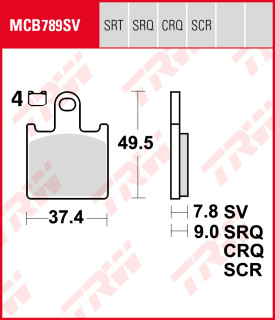 TRW Lucas Bremsbeläge Satz MCB789TRQ, sinter track, mit ABE