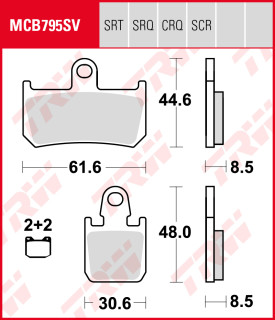 TRW Lucas Bremsbeläge Satz MCB795TRQ, sinter track, mit ABE