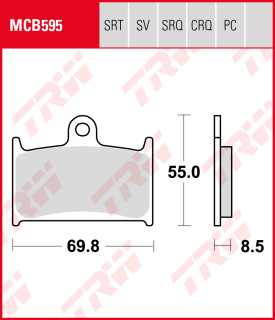 TRW Lucas Bremsbeläge Satz MCB595TRQ, sinter track, mit ABE